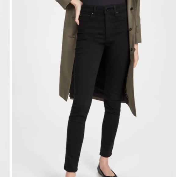 rag & bone nina high rise skinny black denim size 24 - Picture 2 of 16
